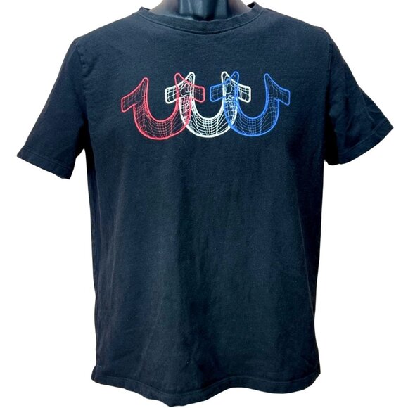 True Religion Girls Horseshoe Graphic Black T-Shirt XL - Picture 1 of 6